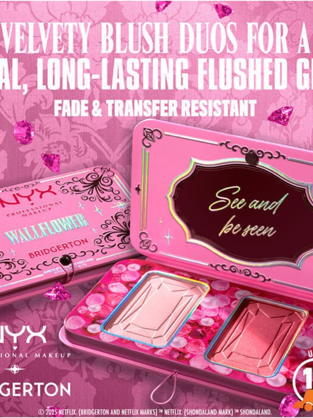 NYX Wallflower Bridgerton Velvet Blush Duo - Bright Pink Shades